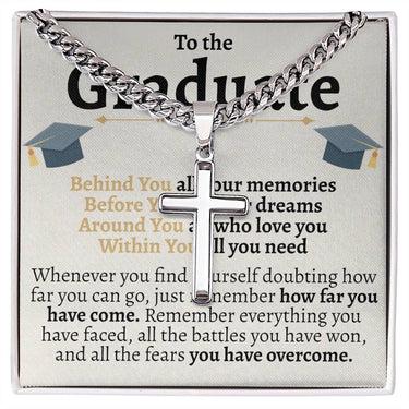 Graduate Cross Cuban Necklace - Love You This Much